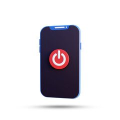 Turn off smartphone 3d render