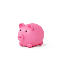 3d render of piggy bank isolated side view