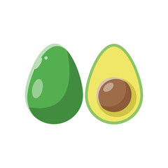 Avocado Flat Illustration. Clean Icon Design Element on Isolated White Background