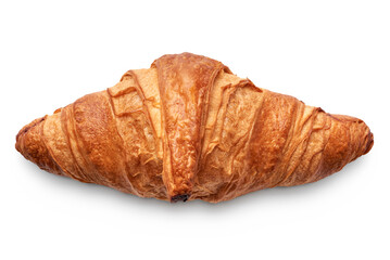 Traditional french croissant on white background