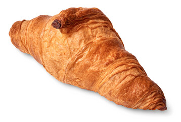 Traditional french croissant on white background