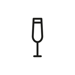 Champagne glass icon vector on white background