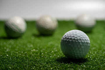 Golf ball on grass. golf sports concept