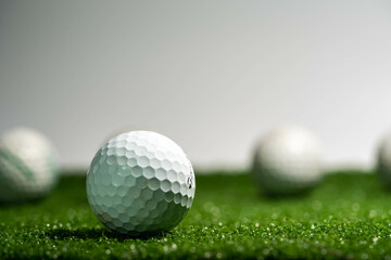 Golf ball on grass. golf sports concept