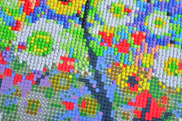 Fototapeta na wymiar Colorful Circular Mosaic Puzzle Background