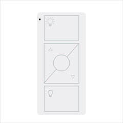 3-Button with Raise and Lower Wireless Smart Lighting Dimmer Switch Stock Illustration.