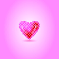 Realistic heart shape, heart shape, 3d heart shape, heart shape with the pattern
