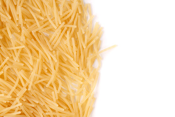 raw noodles isolated on white background