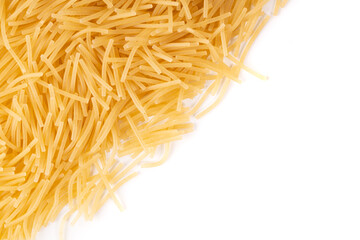 raw noodles isolated on white background