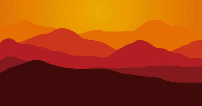 animated video background of mountain scenery at dusk with warm colors