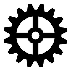 Cogwheel Flat Icon Isolated On White Background