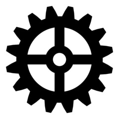 Obraz premium Cogwheel Flat Icon Isolated On White Background