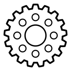 Cogwheel Flat Icon Isolated On White Background