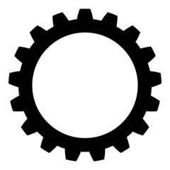 Cogwheel Flat Icon Isolated On White Background