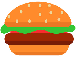 ハンバーガー　食べ物　おいしい　イラスト