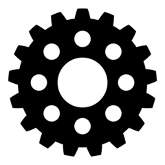 Cogwheel Flat Icon Isolated On White Background