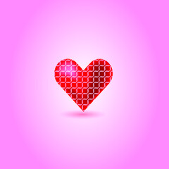 Realistic heart shape, heart shape, 3d heart shape, heart shape with the pattern