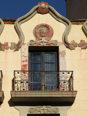 Revival building in the old city center of Zamora. Spain.
Detail of balcony decoration.