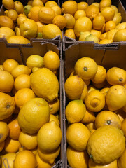 Boxes of lemons on display
