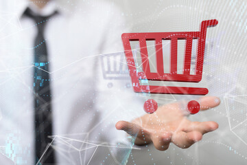 Shopping Cart Flat Design E-Commerce Icon