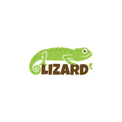 Lizard Logo design. Lizard icon, symbol. Lizard on the letters. Vector illustration.