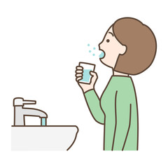 うがい　女性