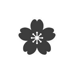 Sakura flower icon on white background.