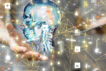 digital medical futuristic interface 3D rendering