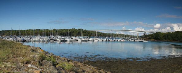 View on the harbor of Benodet in Brittany