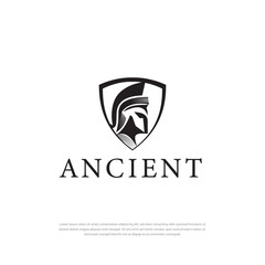 Ancient Medieval Knights Templar Warrior Helmet logo design, symbol, icon, template