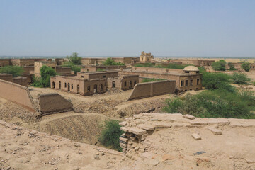 Panoramic View to the Sandy Walls of the Derawar Fort in Cholistan Desert, Pakistan