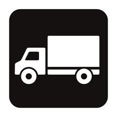 トラックのシンプルな白抜き角丸正方形アイコン