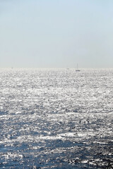 Sailing boat and beautiful Adriatic sea landscape in Croatia.