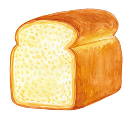 おいしそうな食パンの水彩イラスト