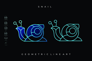 Pack of Lineart Snail Tattoo Illustration