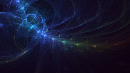 3D rendering abstract blue fractal light background