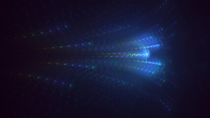 3D rendering abstract blue fractal light background