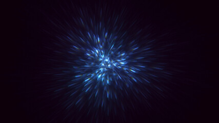 Obraz premium 3D rendering abstract blue fractal light background
