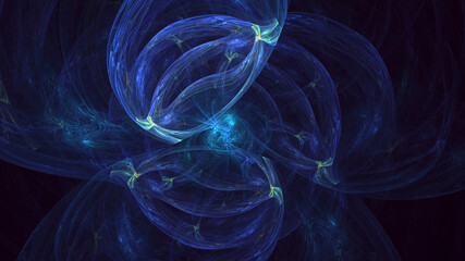 Obraz premium 3D rendering abstract blue fractal light background