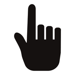 シンプル指差しモノクロアイコン/白背景