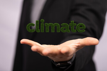 climate modern green 3d word