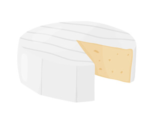 Camembert soft cheese block. Farm market product for label, poster, icon, packaging.