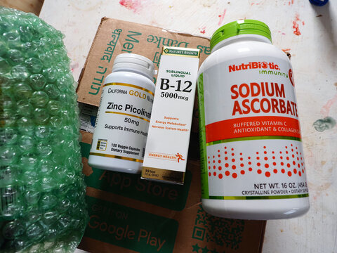 package with iherb vitamins from America..Belarus,Minsk,2022.