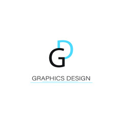Alphabet GD minimal and unique logo design. vector.
