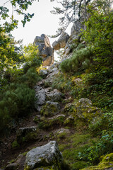 Site naturel, La Porte des fées, Malzieu-Ville, Saint-Pierre-le-Vieux, Le Malzieu-Ville, Lozère, Mende, Languedoc Roussillon, Occitanie, France