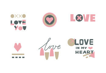 Set on Valentine's Day with hearts. Love you. Modern background. Poster. T-shirt print. Motivational quote. Modern calligraphy.