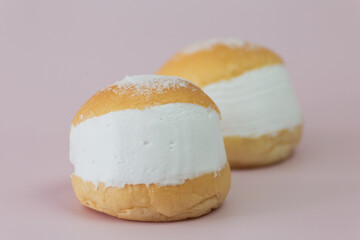 Homemade MARITOZZO is Italian bread stuffed with whipped cream.