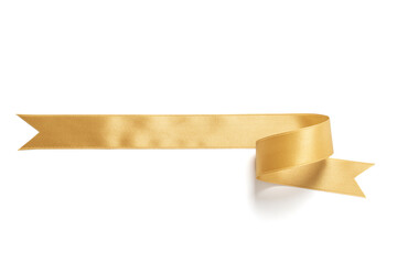 A roll gold ribbon isolated on white