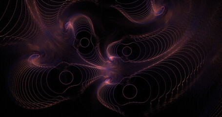 Abstract colorful glowing fractal shapes. Digital fractal art. 3d rendering.