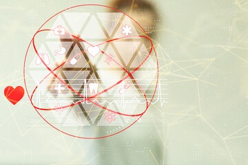 digital medical futuristic interface 3D rendering